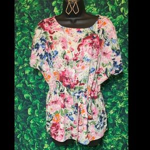 Tan Floral Blouse